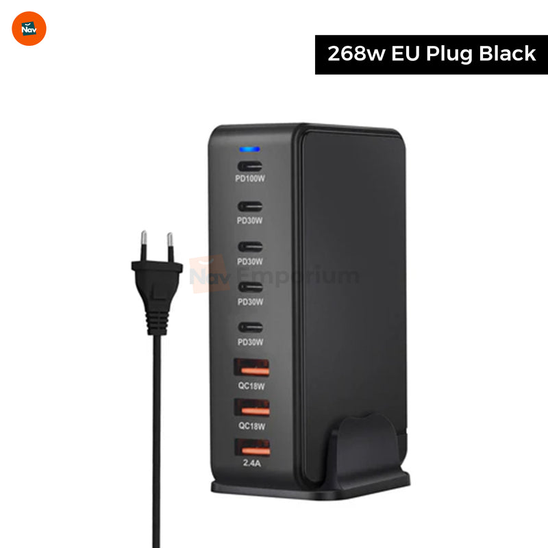 Travel-ready TechPi charger with plug adapters