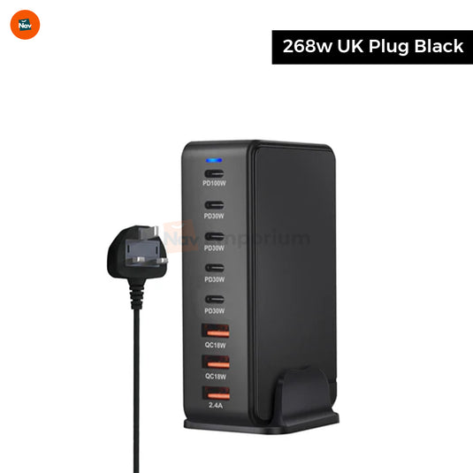 TechPi 268W GaN Charger in workspace setup  2