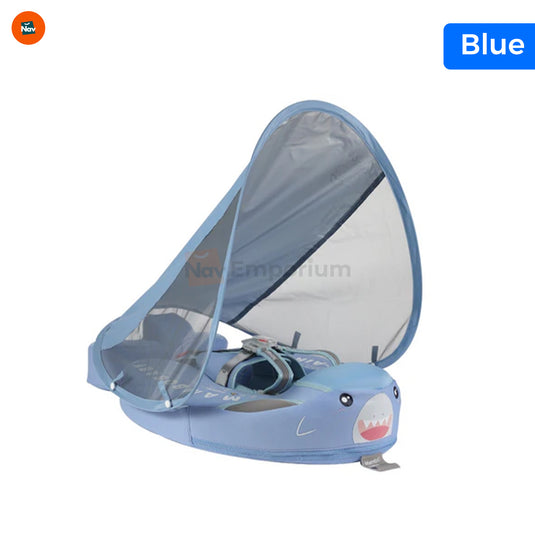 UPF 50+ sun canopy on baby pool float