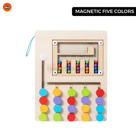 Colorful wooden puzzle pieces