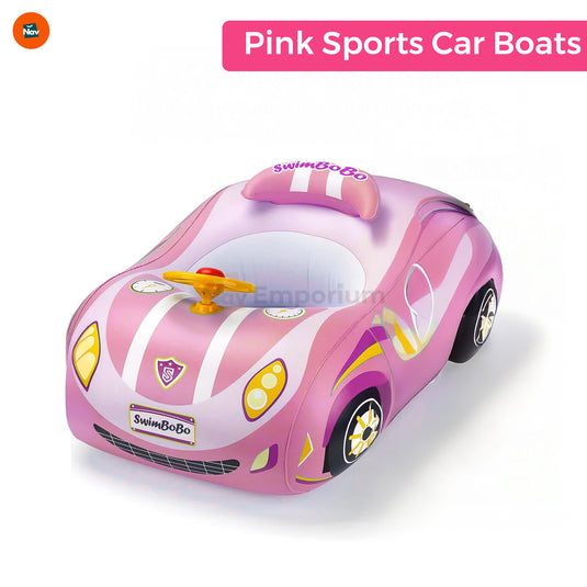 Toddler-Friendly Car Boat Pool Float with Horn