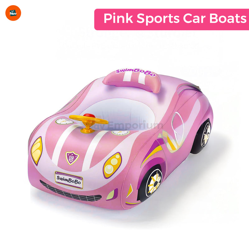 Toddler-Friendly Car Boat Pool Float with Horn