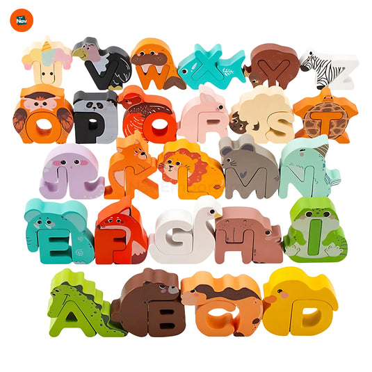 Educational wooden letter blocks