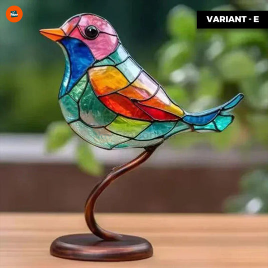 Handcrafted radiant glass bird