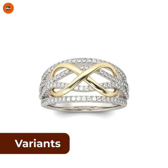 Spinning two-tone infinity ring