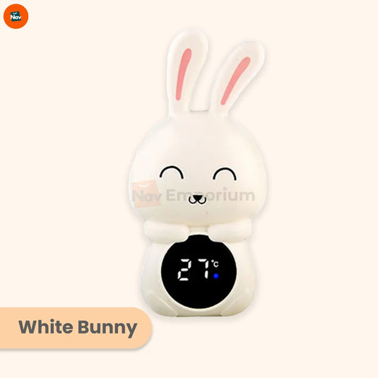 Baby playing with cute animal bath thermometer GIF