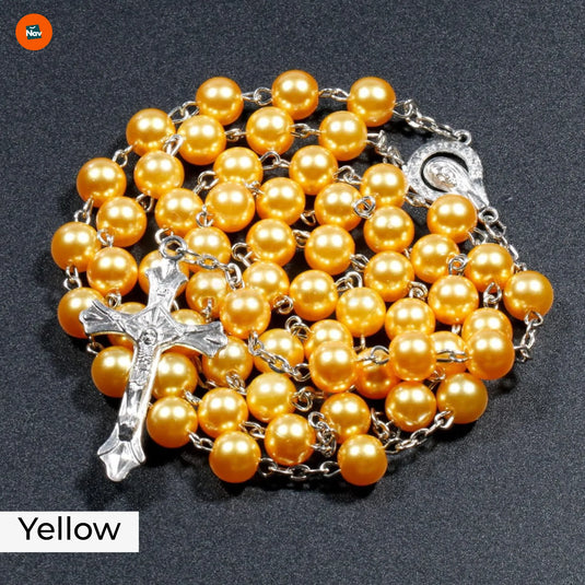 Crucifix pendant rosary necklace