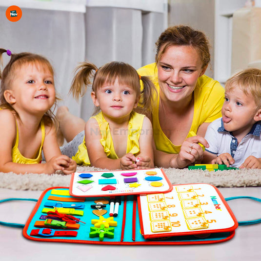 Toddler Engaging with Activity Board