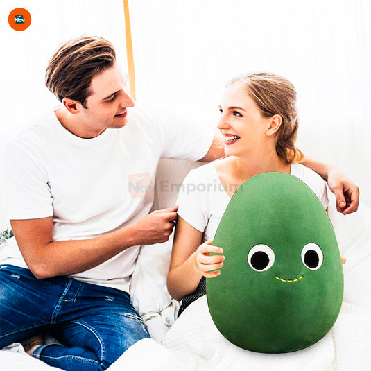 Huggable avocado plush cushion