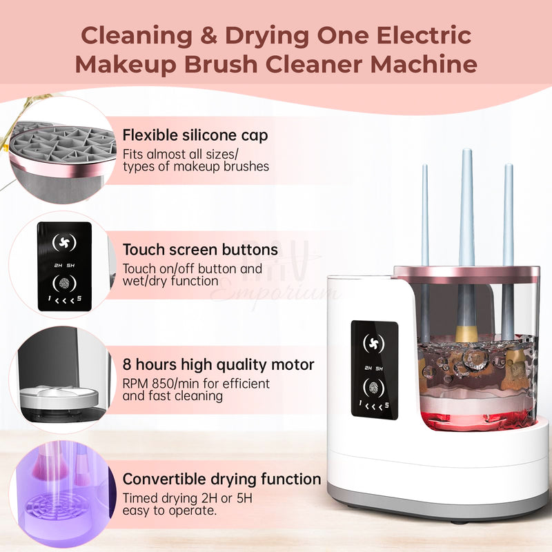 Portable makeup brush washer