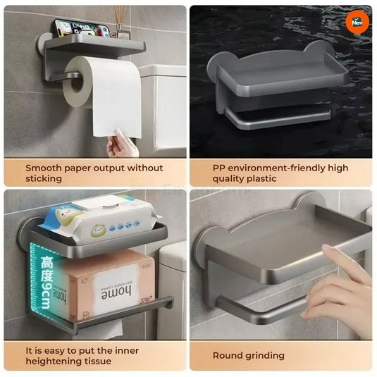 Sustainable Bathroom Bamboo Tissue Dispenser  