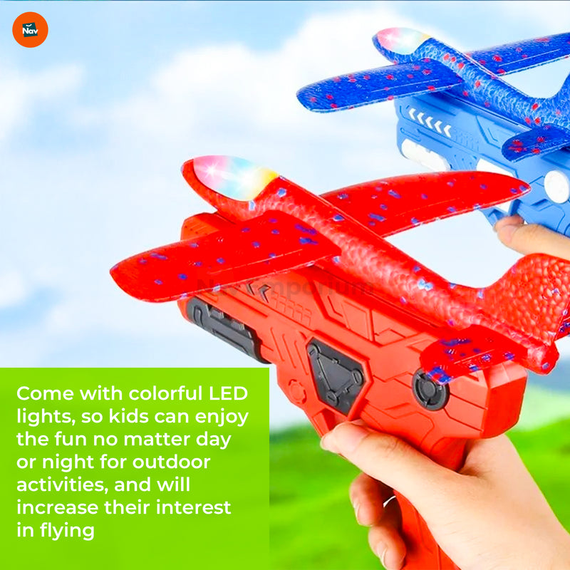 Outdoor Play with Glow Fly Foam Planes 
