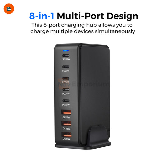Close-up of TechPi GaN charging ports 