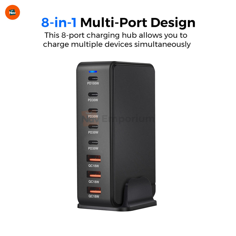 Close-up of TechPi GaN charging ports 