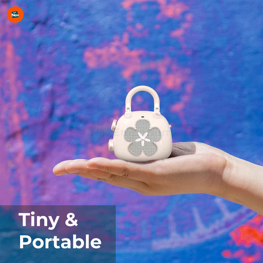 Mini Bluetooth speaker fitting into a pocket for portability 