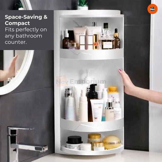 360-degree rotating bathroom organizer