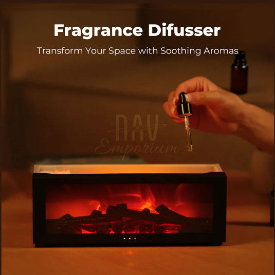 Aromatherapy diffuser with flame effect
