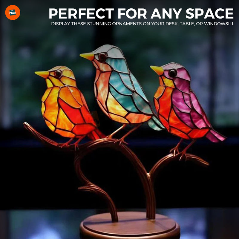 Colorful bird suncatcher ornament