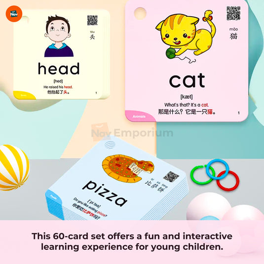 Durable toddler flashcards with rounded edges 