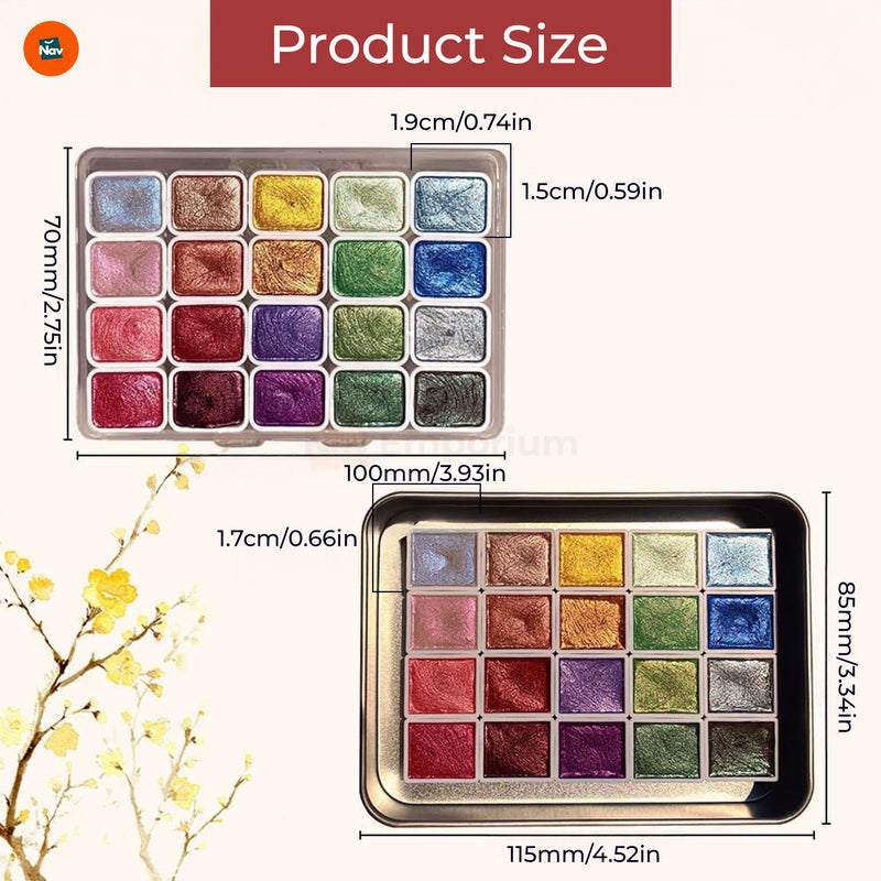 Shimmer watercolor paint palette
