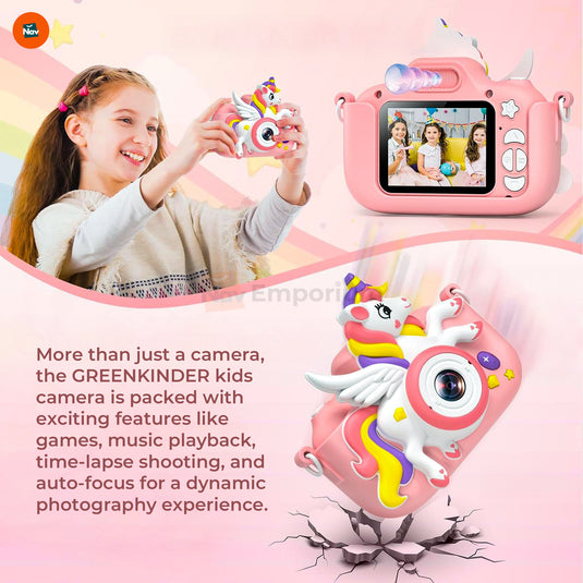 GREENKINDER Kids Camera with 32GB Memory Card 