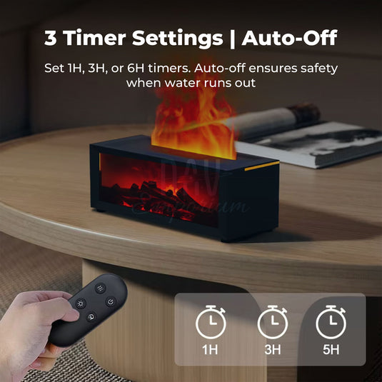Compact flame-effect oil diffuser