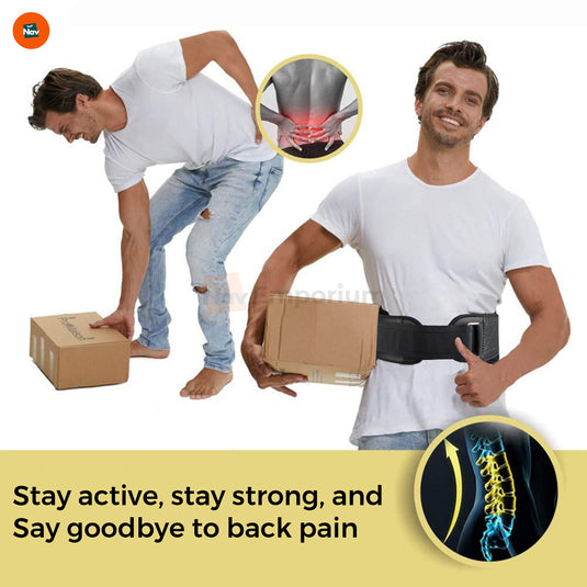 Back brace packaging with product details 