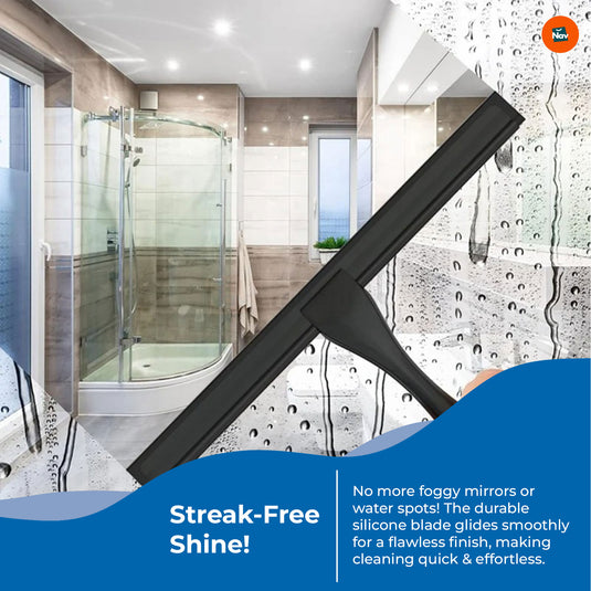 Shower squeegee eliminating water stains 
