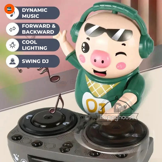 Colorful Flashing Lights on DJ Pig 