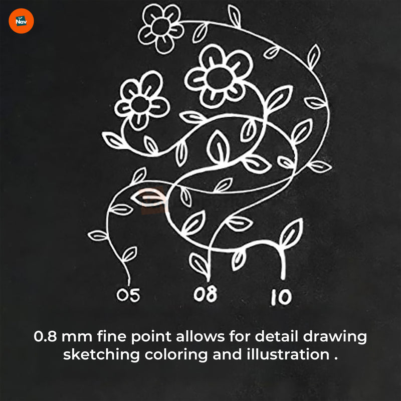 White Gel Pen for Dark Paper Art 
