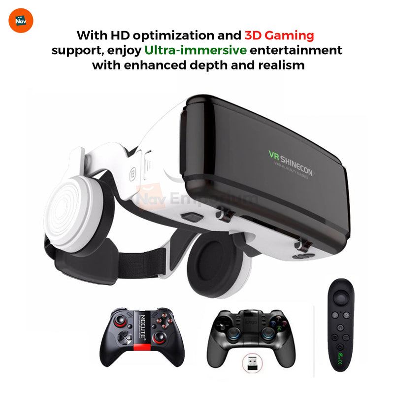 VisionVR headset on a desk with accessories 
