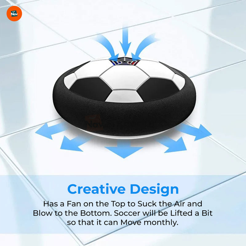 Hover soccer ball on hardwood and carpet 
