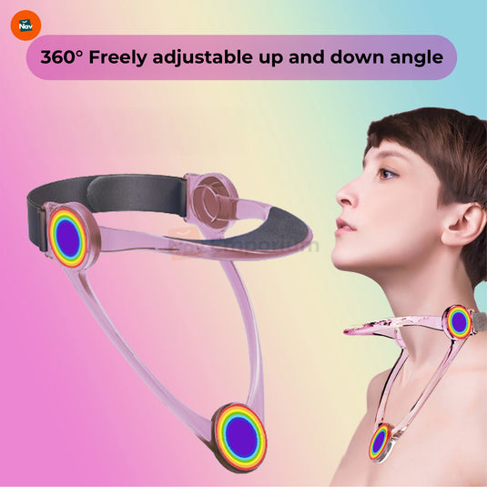 User demonstrating AlignFlex Neck Stretcher 
