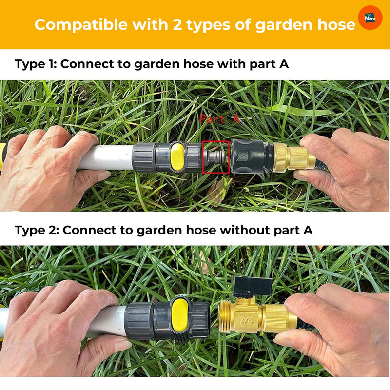 Extendable handle car brush