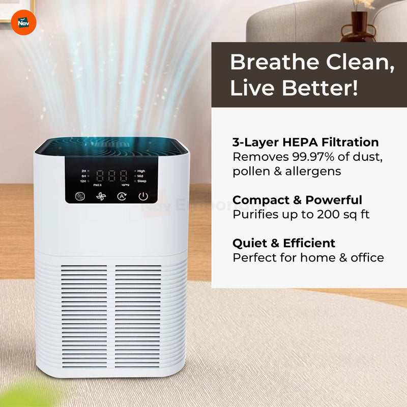 Desktop purifier removing allergens 