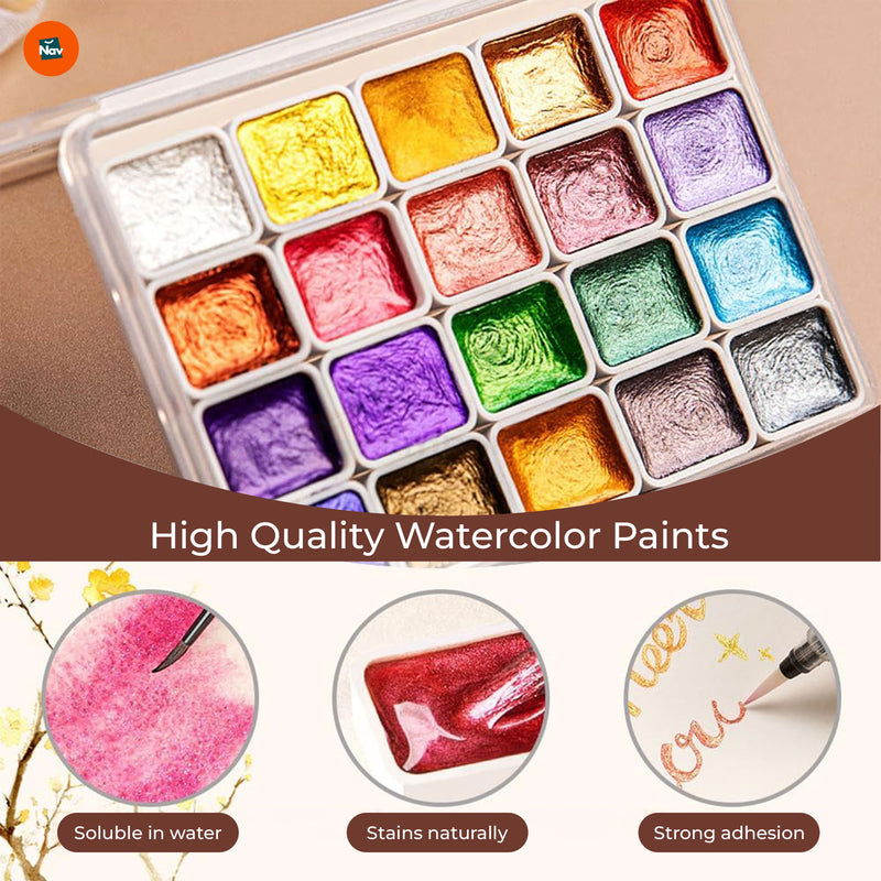 Pearlescent watercolor painting kit