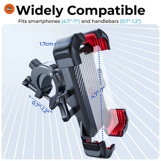 MotoGrip mount holding various smartphone models. 