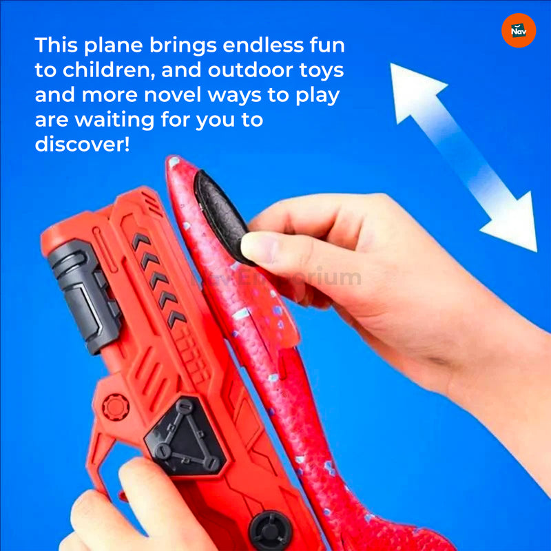 Glow Fly Foam Airplane Launcher Close-Up 