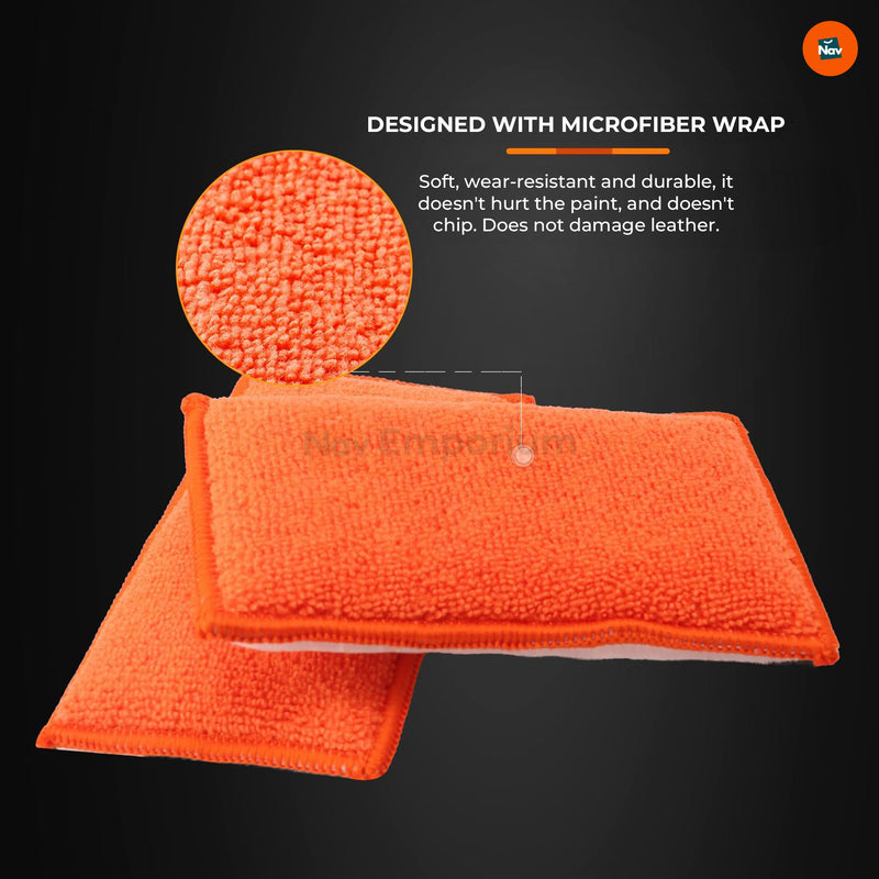 Dual-sided microfiber car cleaning sponge