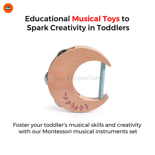 Toddler playing with Montessori musical toys 