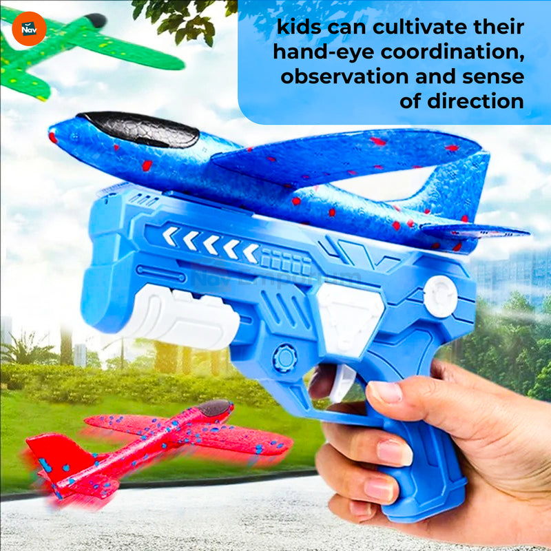 Kids Enjoying Glow Fly Foam Airplanes 