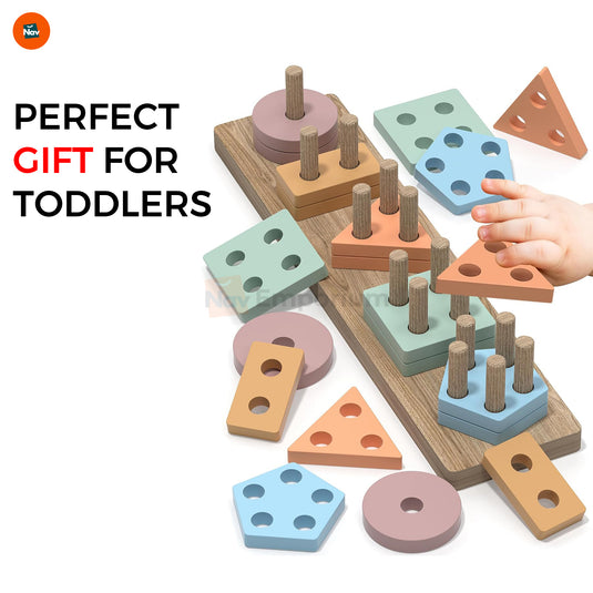 Child playing with stacking toy  