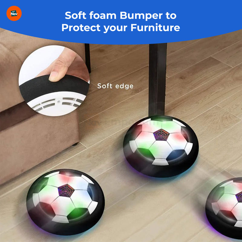 Hover ball LED lights glowing at night 