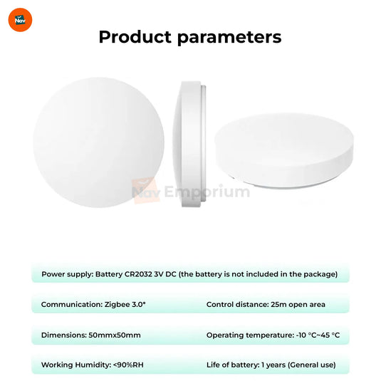  Dimension image for smart home button sizing