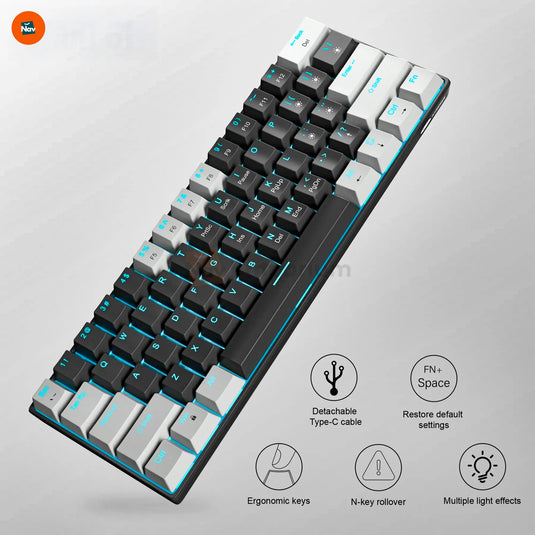  68 mechanical keyboard double-injection keycaps feature