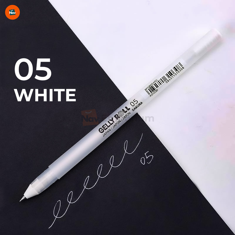 Artists Drawing with White Gel Pen 