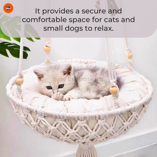Space-saving hanging cat bed
