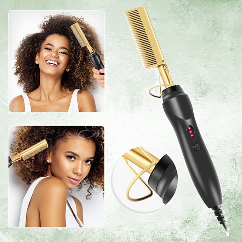 Electric pressing comb for coarse hair