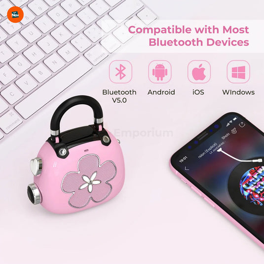 Close-up of Retro Candy Mini Bluetooth Speaker controls 