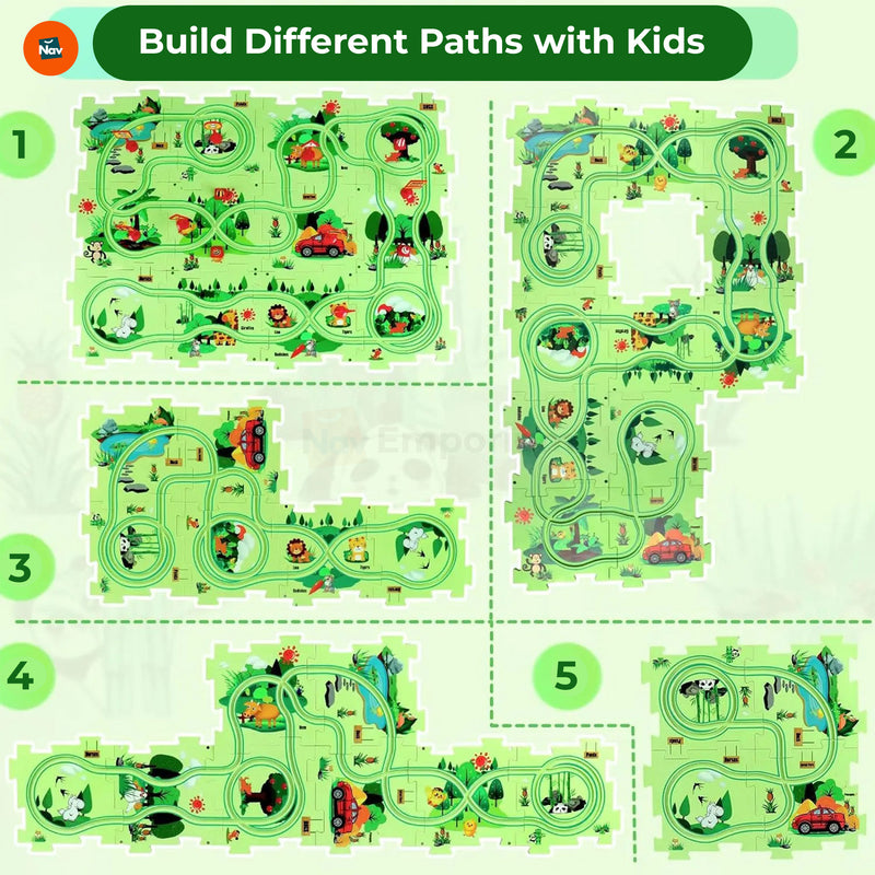 Children Building Race Track  